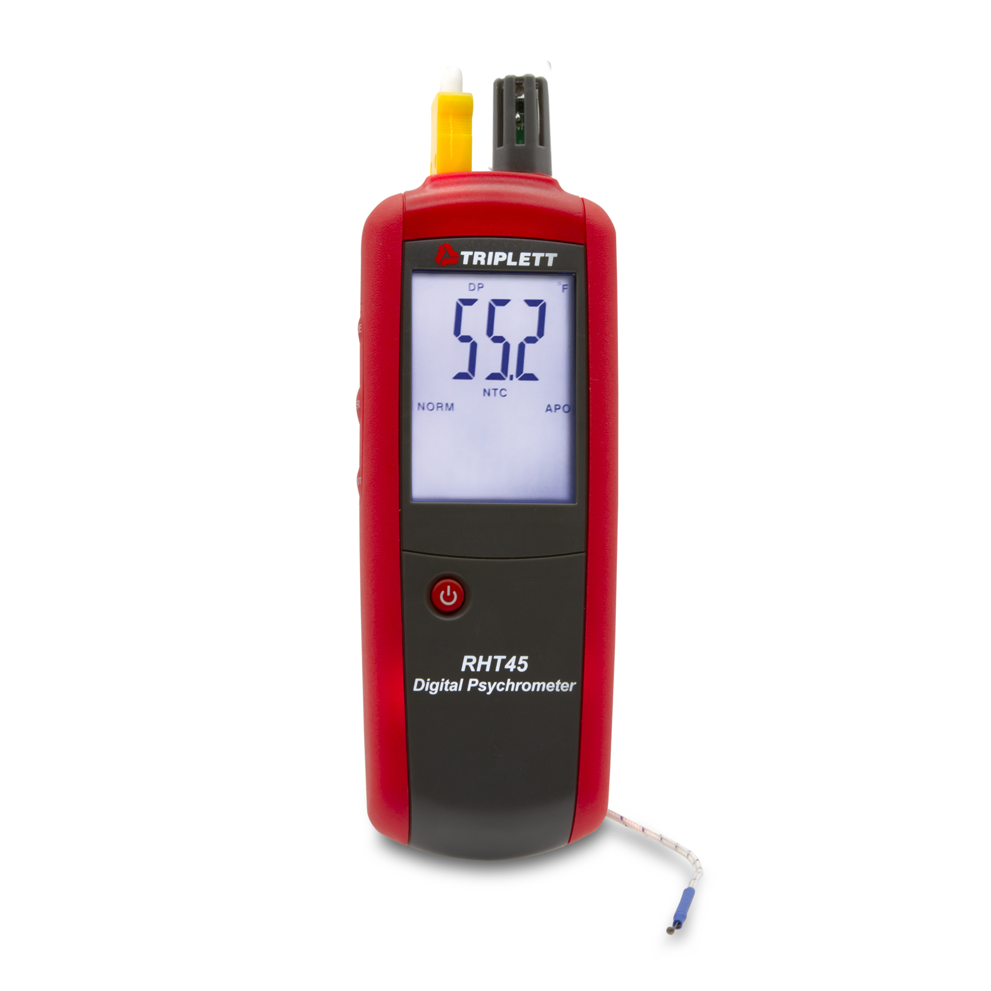 Triplett Digital Psychrometer with Type K Thermometer — Measures Air Temperature, Relative Humidity, Wet Bulb, Dew Point, Model# RHT45